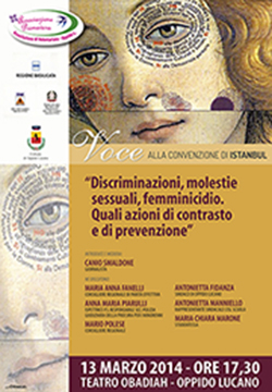 "Discriminazioni, molestie sessuali, femminicidio. Quali azioni di contrasto e prevenzione".